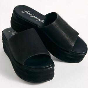 Free People Harbor Flatform Sandals, Black